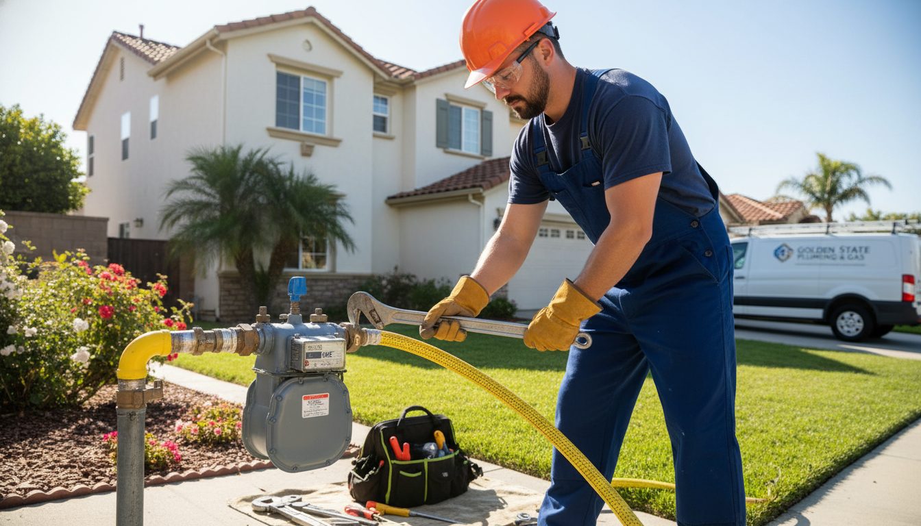 Gas line repair and safety inspection illustration